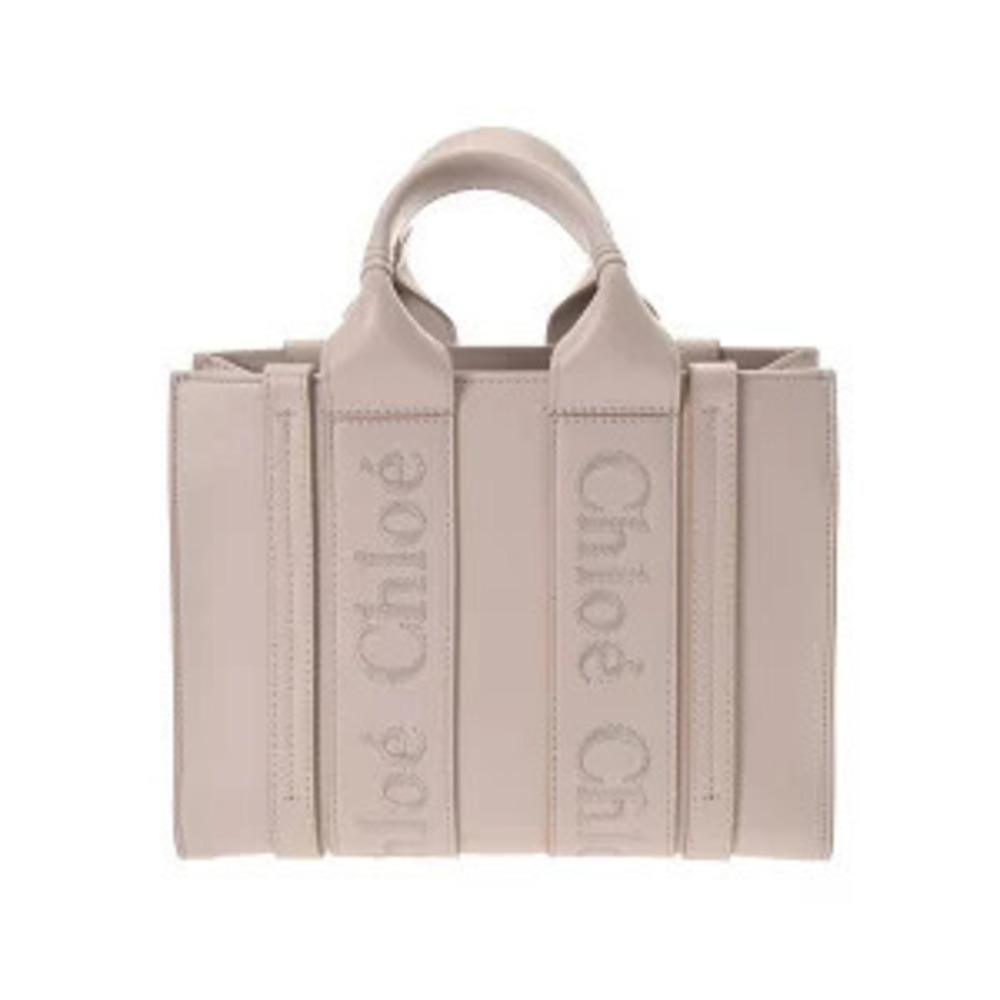 Chloe Woody Tote Bag Pink Smooth Calf Leather